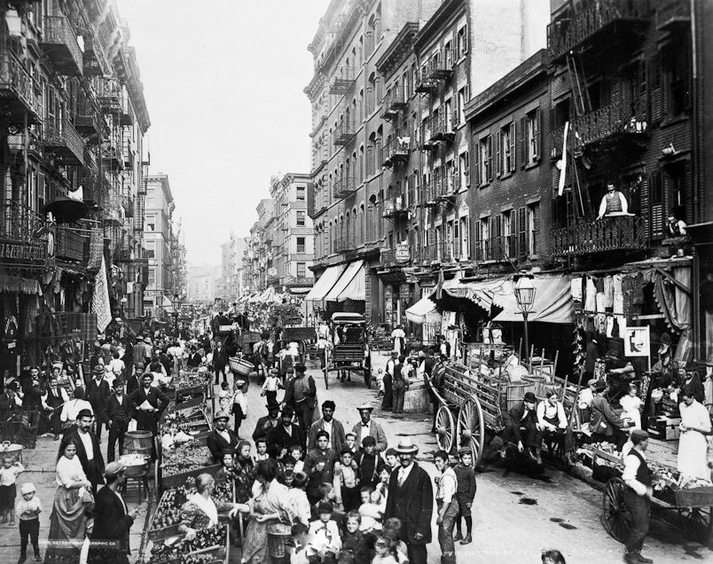 Mulberry Street, 1905, Looking North Toward Canal Street, 11"x14"