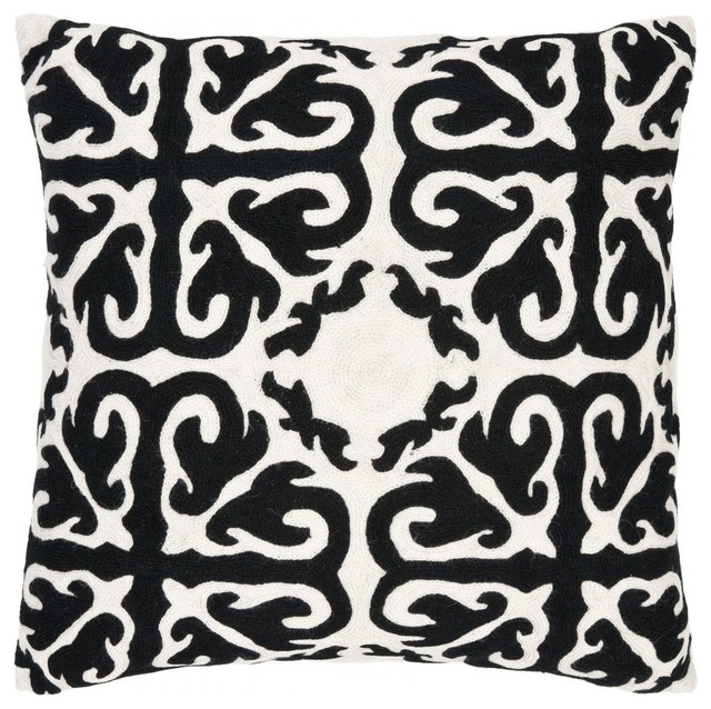 Moroccan Accent Pillow  - 18x18 - Black