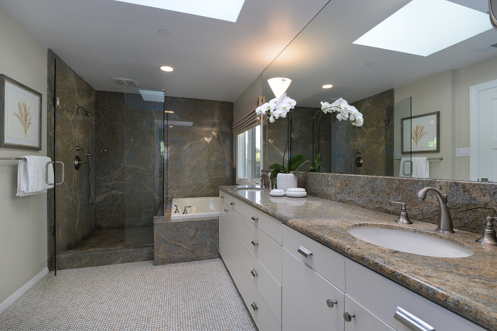 This is an example of a transitional bathroom in San Francisco.