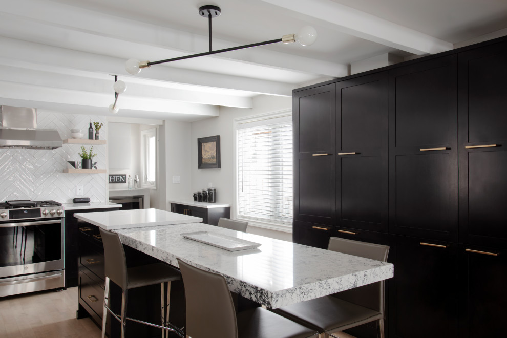 Example of a transitional kitchen design in Ottawa