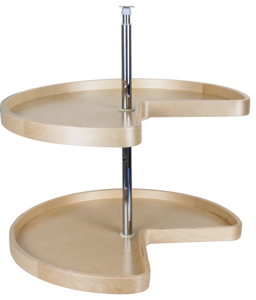 Kidney Banded Lazy Susan Set With Twist and Lock Adjustable Pole