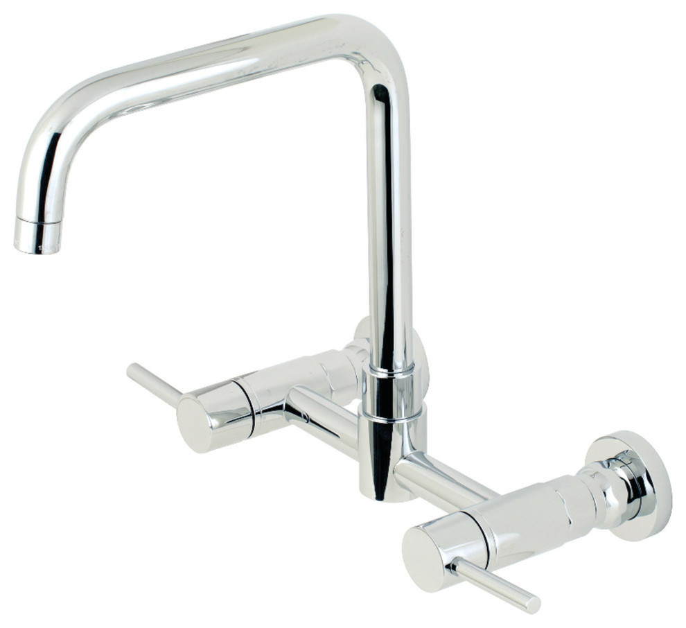 Wall Mount Kitchen Faucet, Polished Chrome