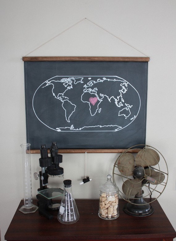 Chalkboard World Map by Dirtsa Studio