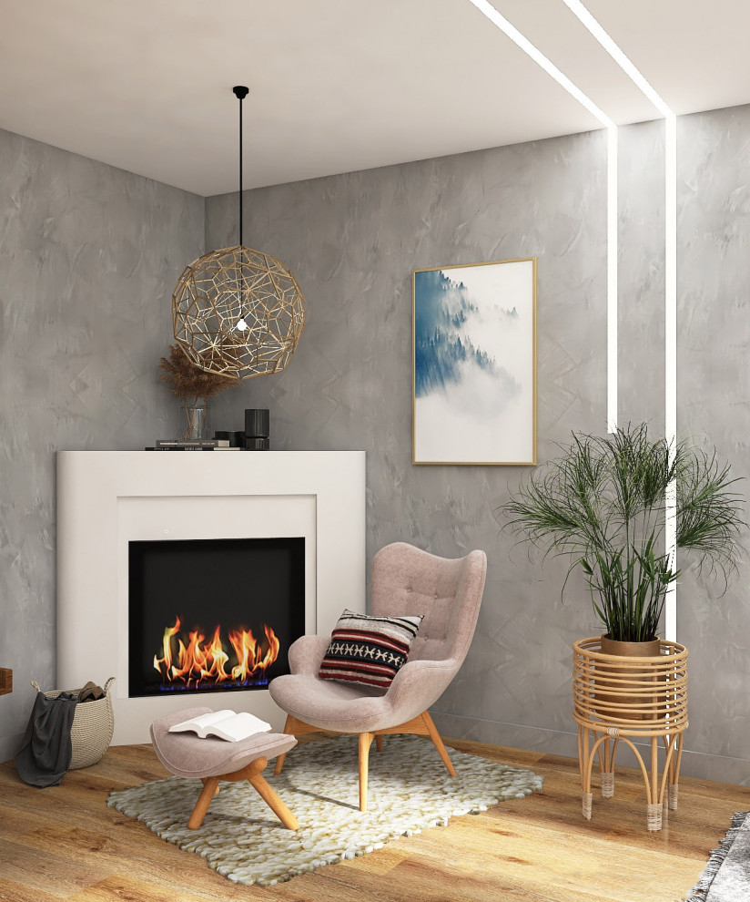 Зона отдыха в Проекте кухни-гостиной в большой двухкомнатной квартире