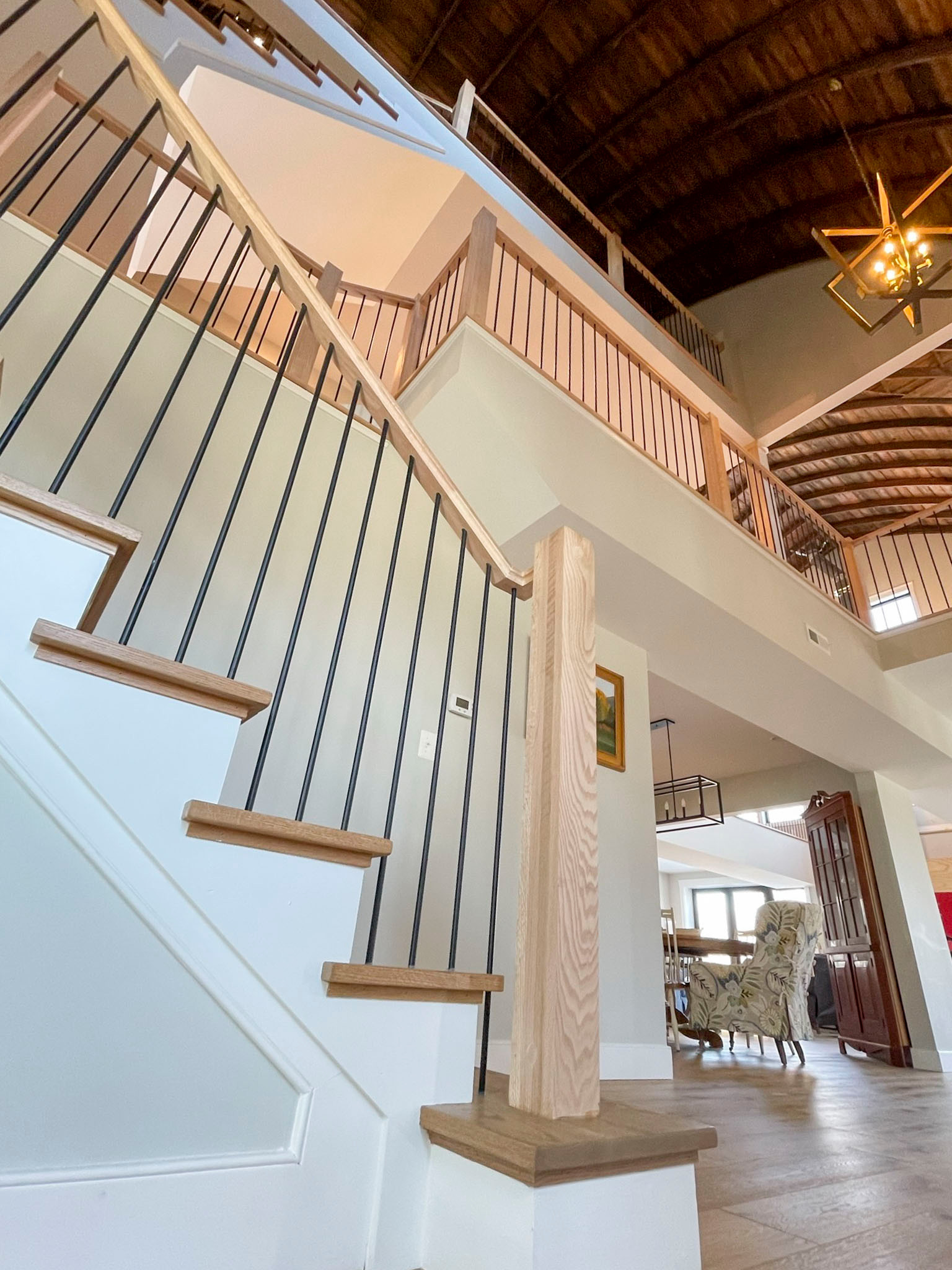 102_Straight-Freestanding Stairs/Landing in Barn Style Home, Leesburg VA 20175