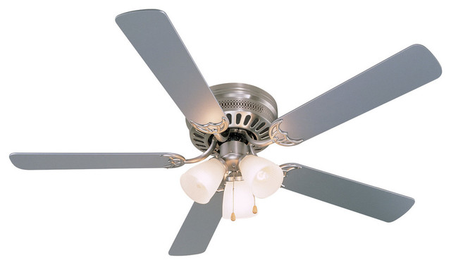 Satin Nickel 52 Hugger Ceiling Fan With Light Kit