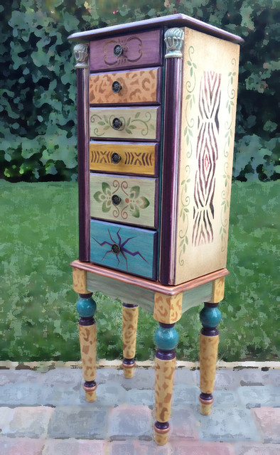 Jewelry Armoire painted whimsical