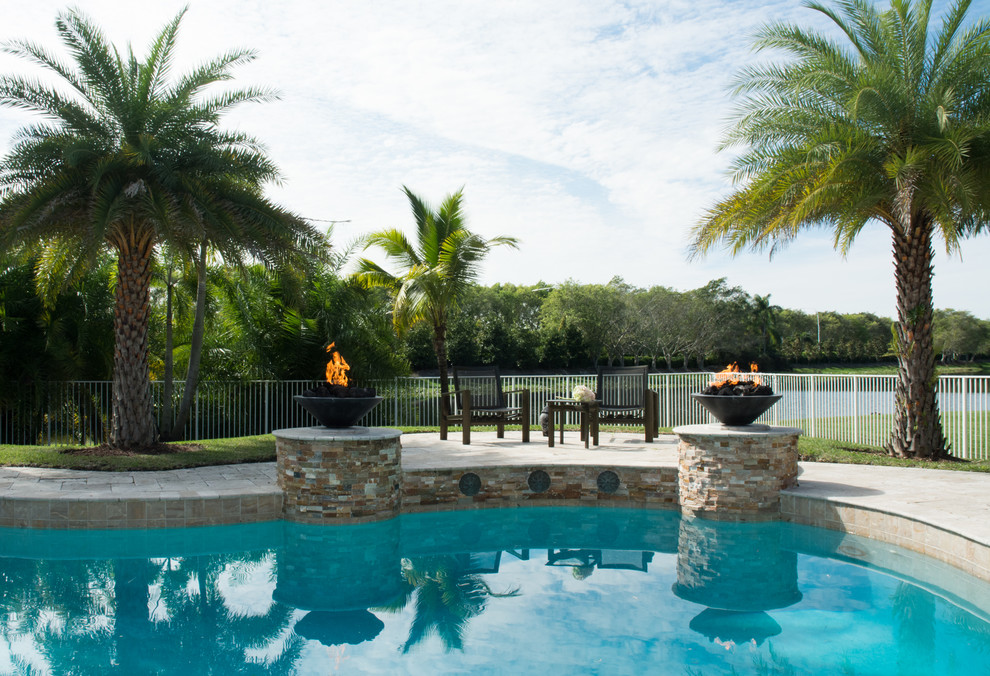 Inspiration for a transitional pool remodel in Miami