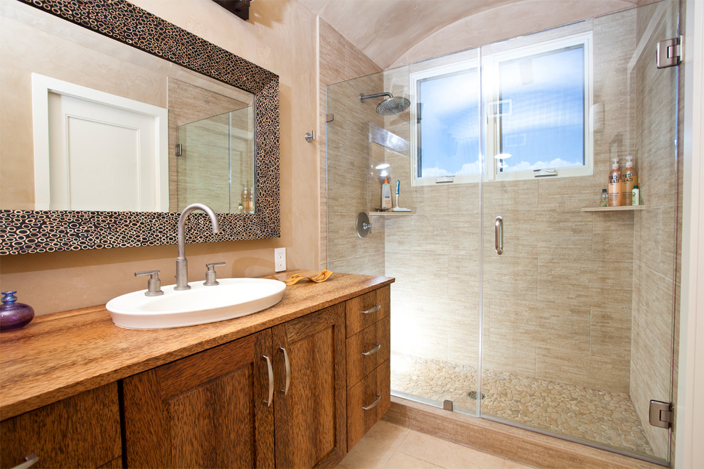 This is an example of a large contemporary bathroom in Hawaii.