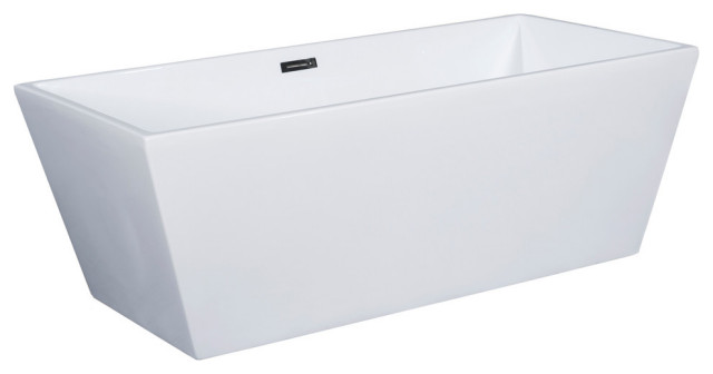 AB8833 59 inch White Rectangular Acrylic Free Standing Soaking Bathtub