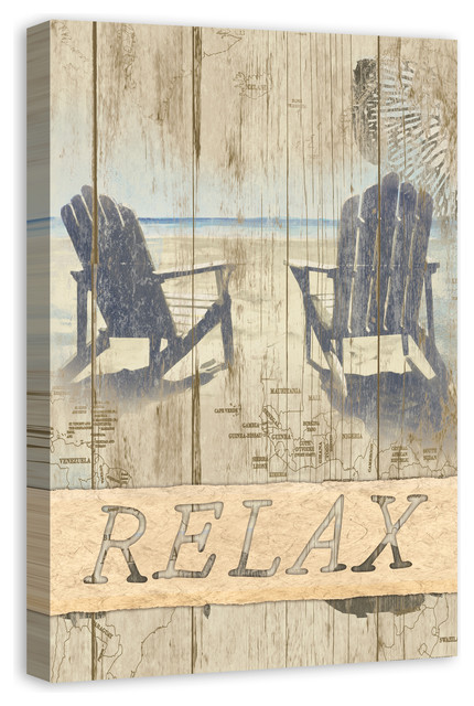 "Relaxation" Canvas Wall Art, 24"x36" - Beach Style - Prints And