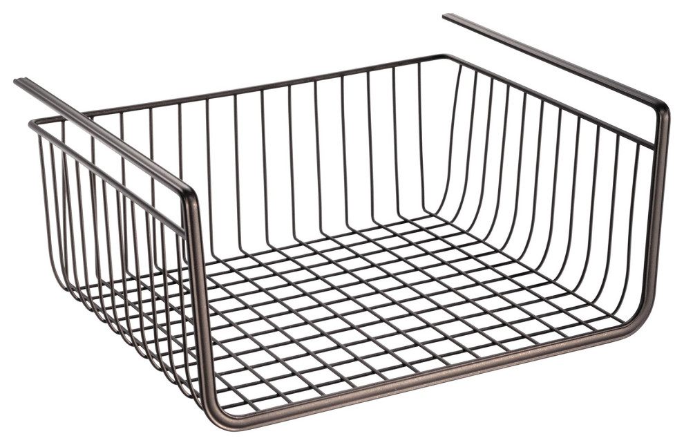 InterDesign 63071 Bronze York Lyra Under Shelf Wire Storage Basket