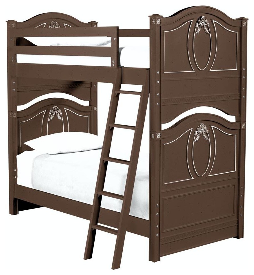 Isabella Bunk Bed, Full - Chocolate Vintage Striped Finish