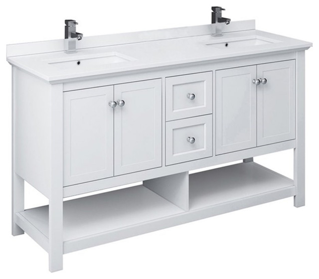Fresca Manchester 60" Traditional Double Sinks Wood Bathroom in