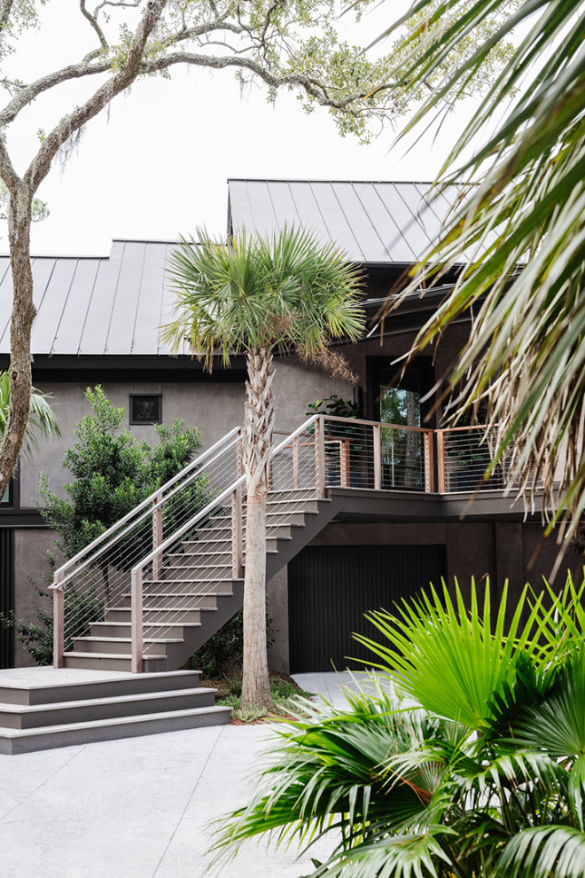 Inspiration for a transitional exterior home remodel in Charlotte