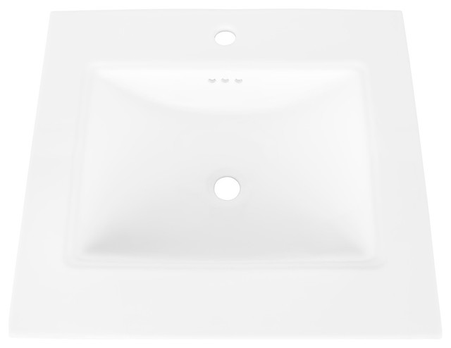 Ronbow Essentials Saloon 25" Sink, White, Single Faucet Hole