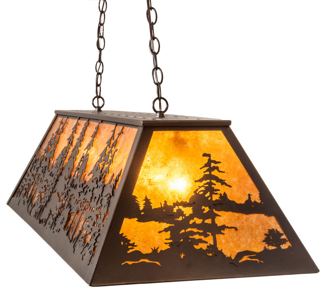 Native Long Pin Light 48 Long Tall Pines Oblong Pendant - Rustic - Kitchen Island Lighting ...