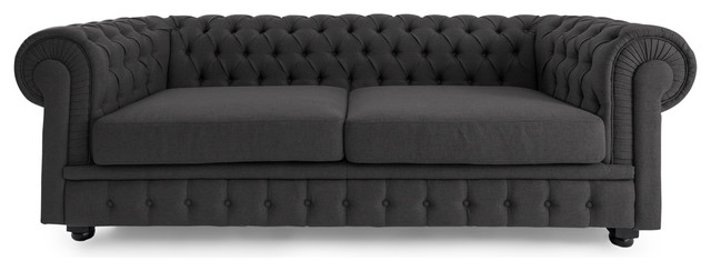 Chesterfield Clic Modern Premium Fabric Sofa Traditional Chesterfield Clic Modern Premium Fabric Sofa Chevron Gray Material Twill