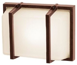 Illumine Outdoor Lighting. 1-Light Outdoor Bronze Wall Sconce with Ribbed Froste