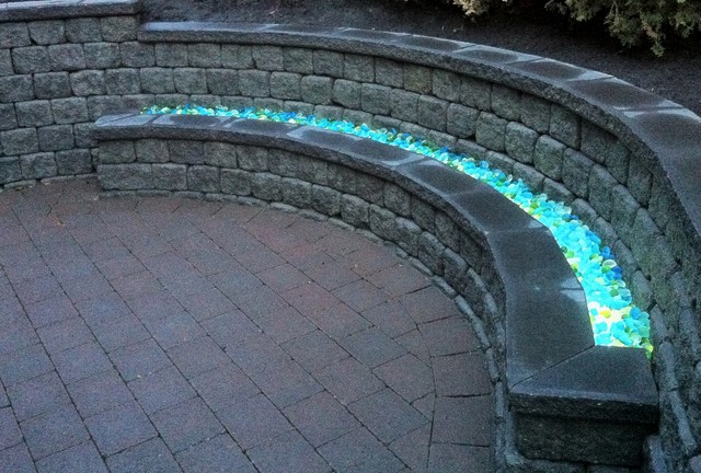 Pisa Stone Bench With Illuminated Glass Patio Vancouver