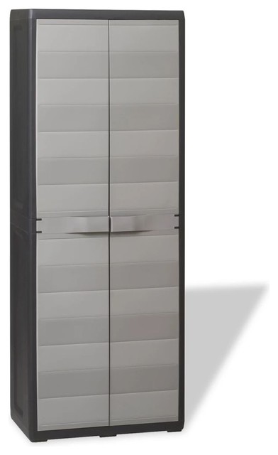 Vidaxl Adjustable Garden Storage Cabinet With 3 Shelves Black And