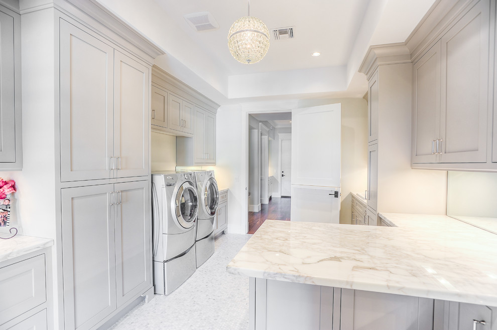 Transitional laundry room in Phoenix.
