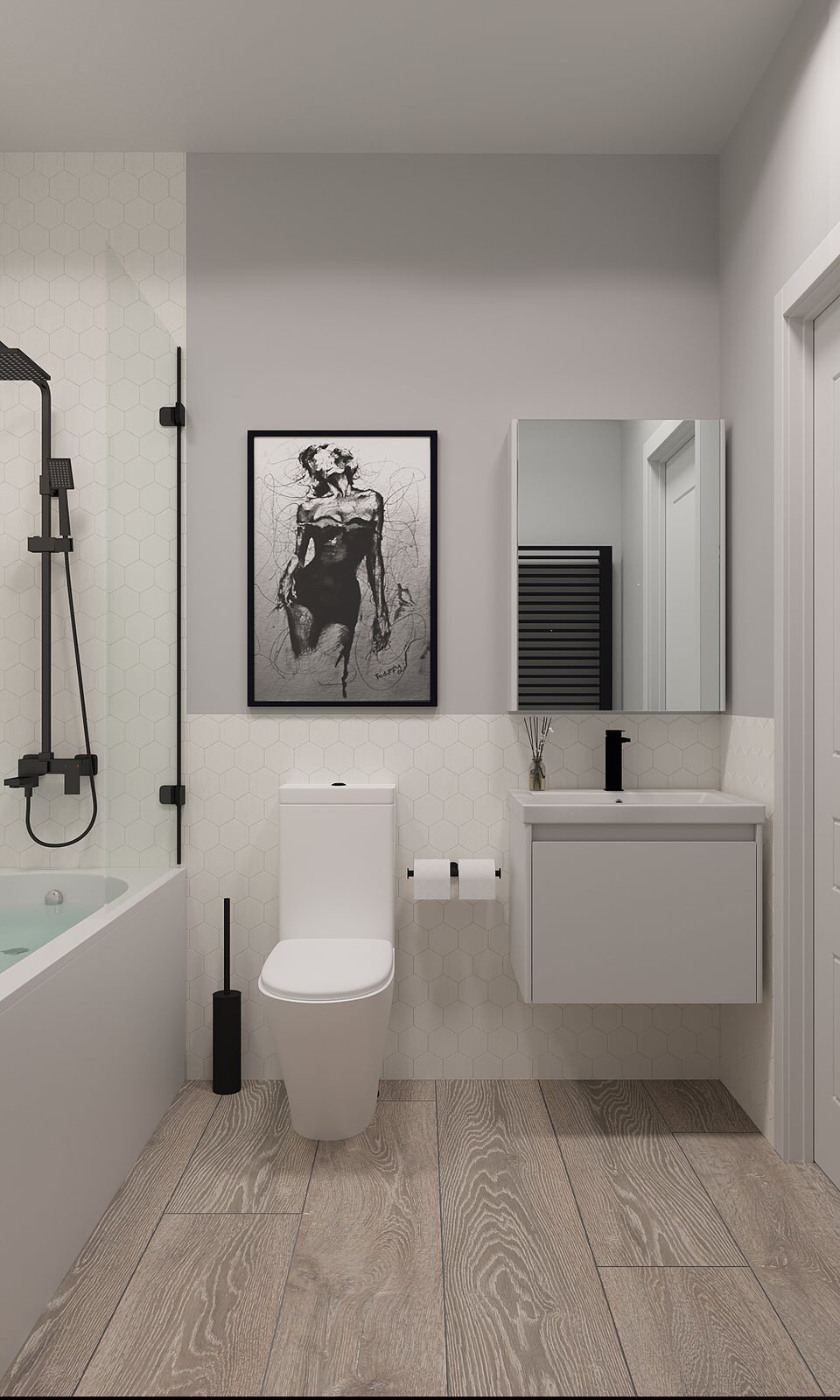 Санузел в современном стиле 4 м2