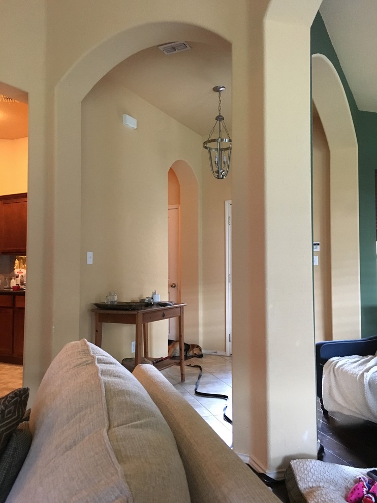 How to paint open concept with rounded arches?