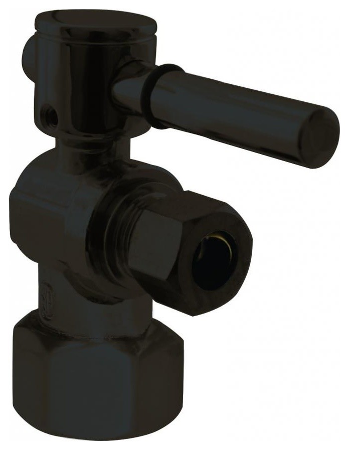 Angle Stop Kit, 1/4Turn Lever Handle In Oil Rubbed Bronze Traditional Bathroom Sink And