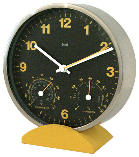 Weather Master Stainless Steel Convertible Clock