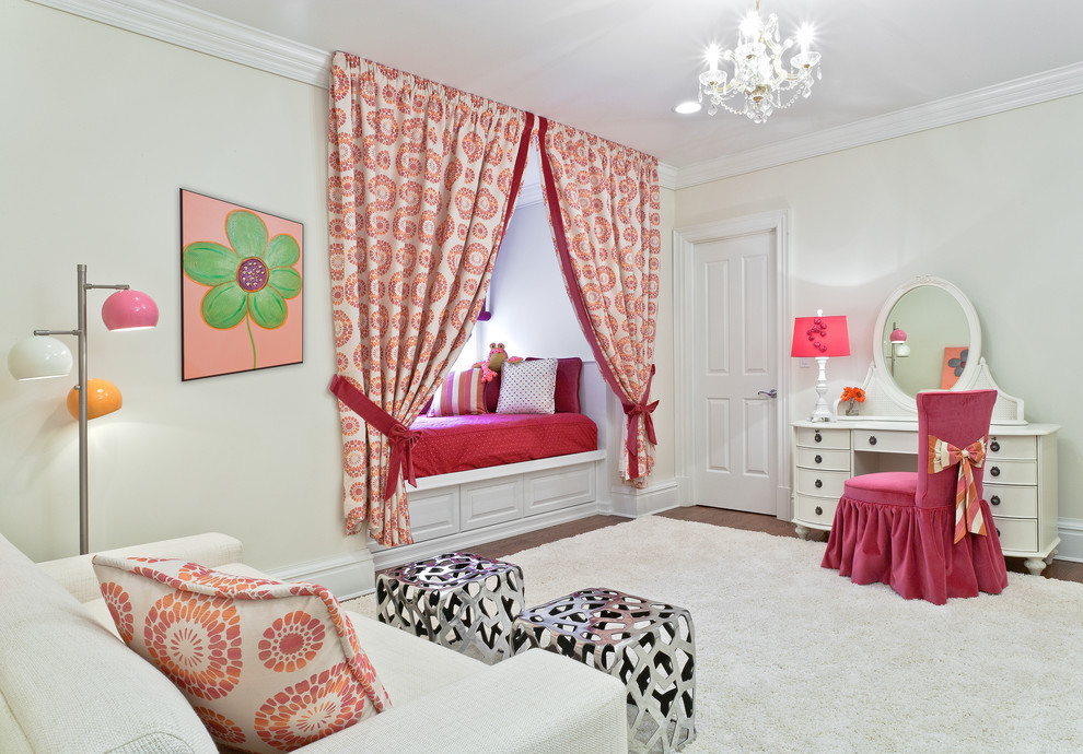 Photo of a contemporary kids' room for girls in New York.
