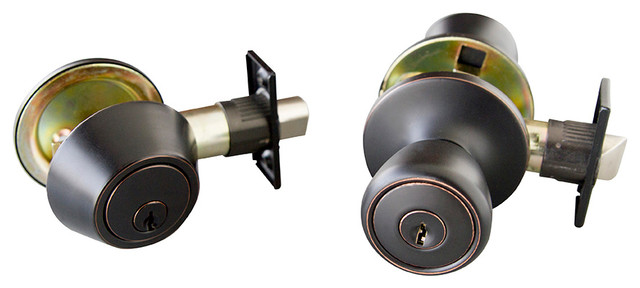 Terrace 6 Way Universal Entry Door Knob And Deadbolt Combo Oil