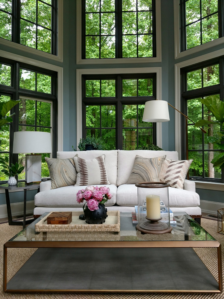 This is an example of a transitional sunroom in Baltimore.