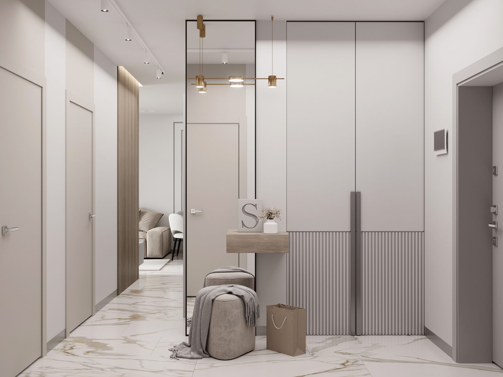 3-комнатная квартира в светлых оттенках