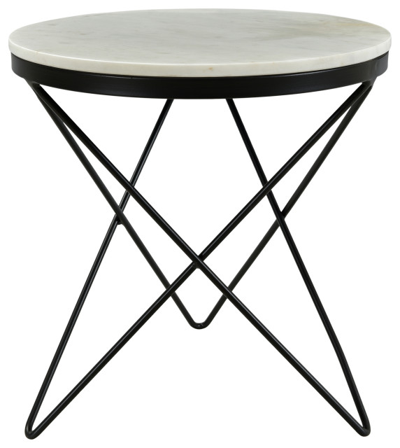 20 Inch Side Table Black Base Black Contemporary Midcentury Side