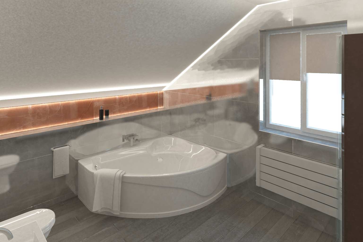 Дизайн-проект 2 этажа коттеджа,  100 кв.м.. Совместный проект с В. Кархалевой