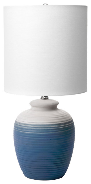 blue ombre ceramic table lamp