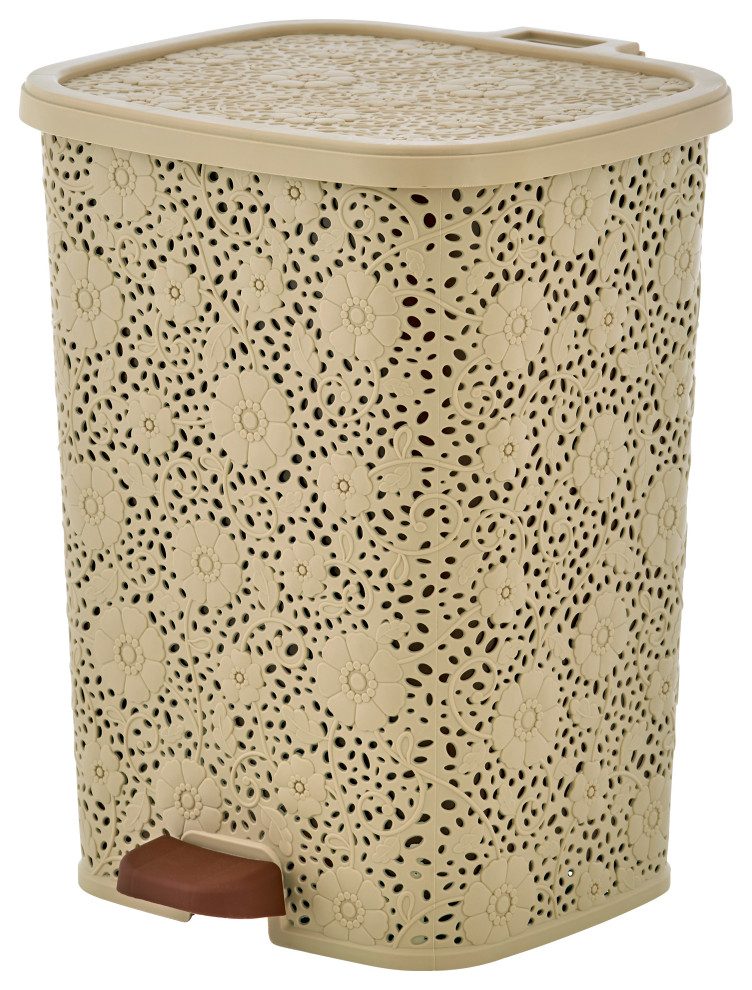Compact Lace Style Step Trash Can