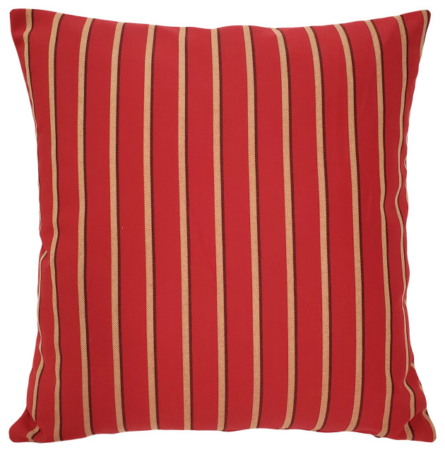 Sunbrella Harwood Crimson Outdoor Pillow 20x20, 20"x20" Contemporary