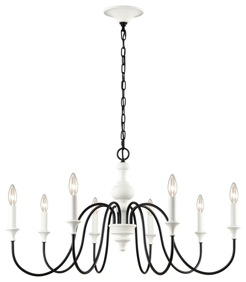 8 Light Chandelier In Traditional Style-19 Inches Tall and 36 Inches Wide