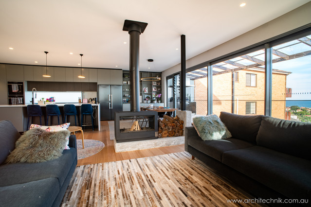 Arc House modern-vardagsrum
