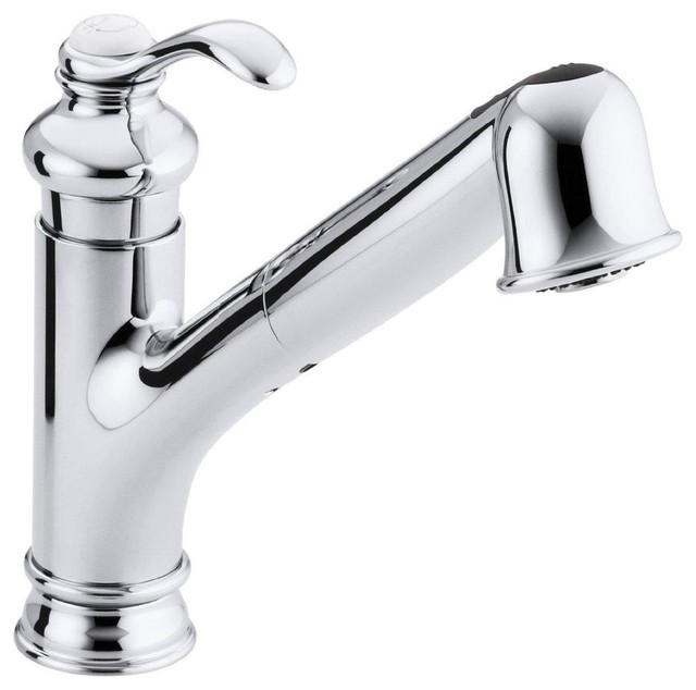 Kohler Fairfax Faucet Pull Out Spray Traditional Kitchen Faucets Kohler K 12177 Cp Fairfax Faucet Pull Out Spray Polished Chrome