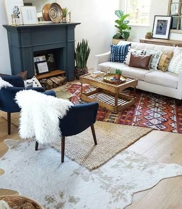 Rug Styling eclectic-living-room