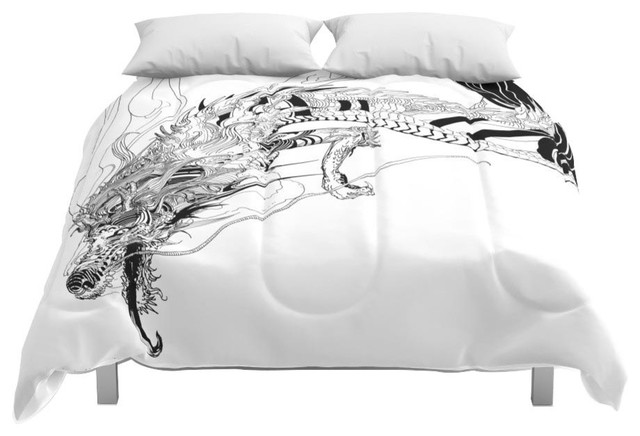 Society6 Falling Dragon Comforter Asian Comforters And