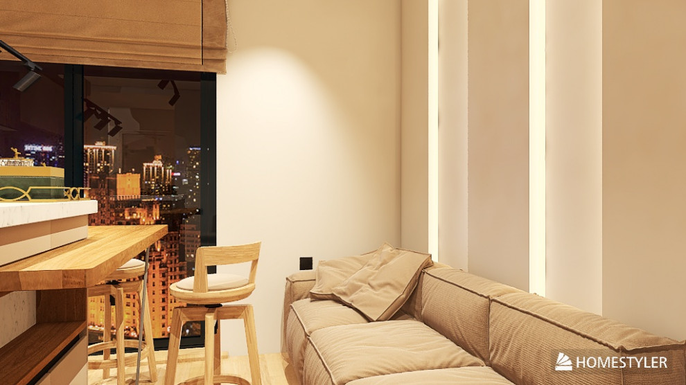 визуализация кухни-гостинной