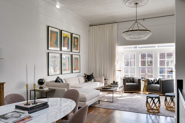Modern Parisian Loft Conversion nyklassisk-vardagsrum