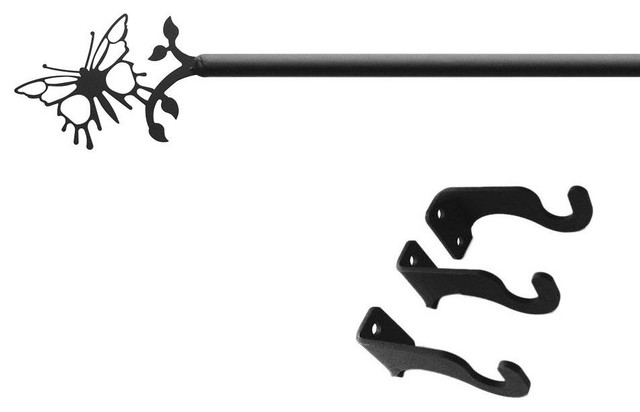 Wrought Iron Butterfly Curtain Rod Traditional Curtain Rods