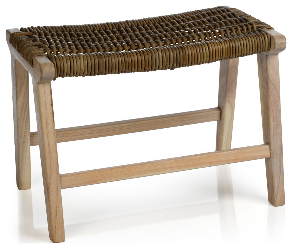 Durban Rattan Stool Tropical Footstools And Ottomans by Zodax Houzz