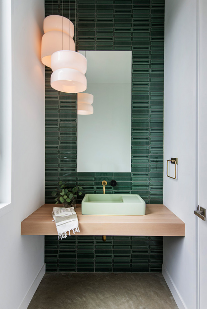 Powder room - modern powder room idea in Boston
