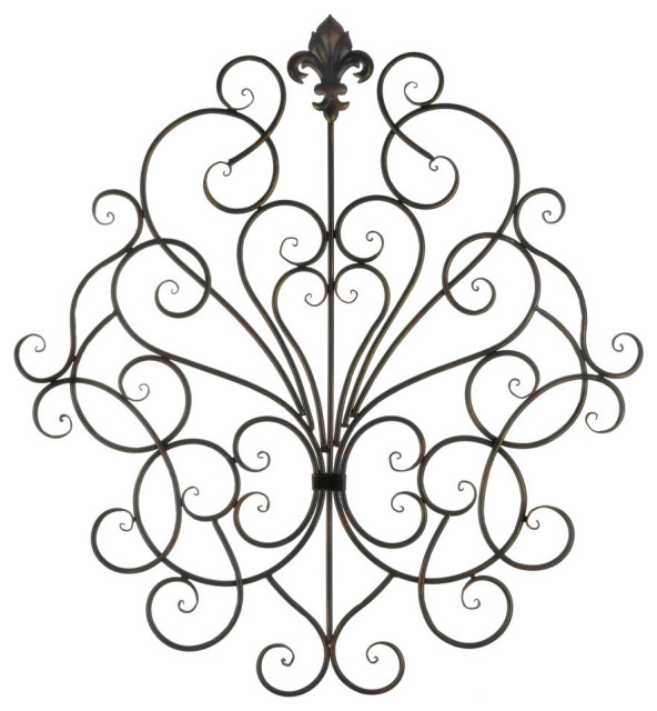 FleurDeLis Scrollwork Wall Plaque French Country Metal Wall Art by HIGHLIGHT USA LLC Houzz